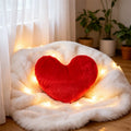 Simple Heart Shaped Pillow Imitation Rabbit Fur Throw Pillow Creativity Love Decor Super Soft Seat Cushion/Back Cushions Pillows