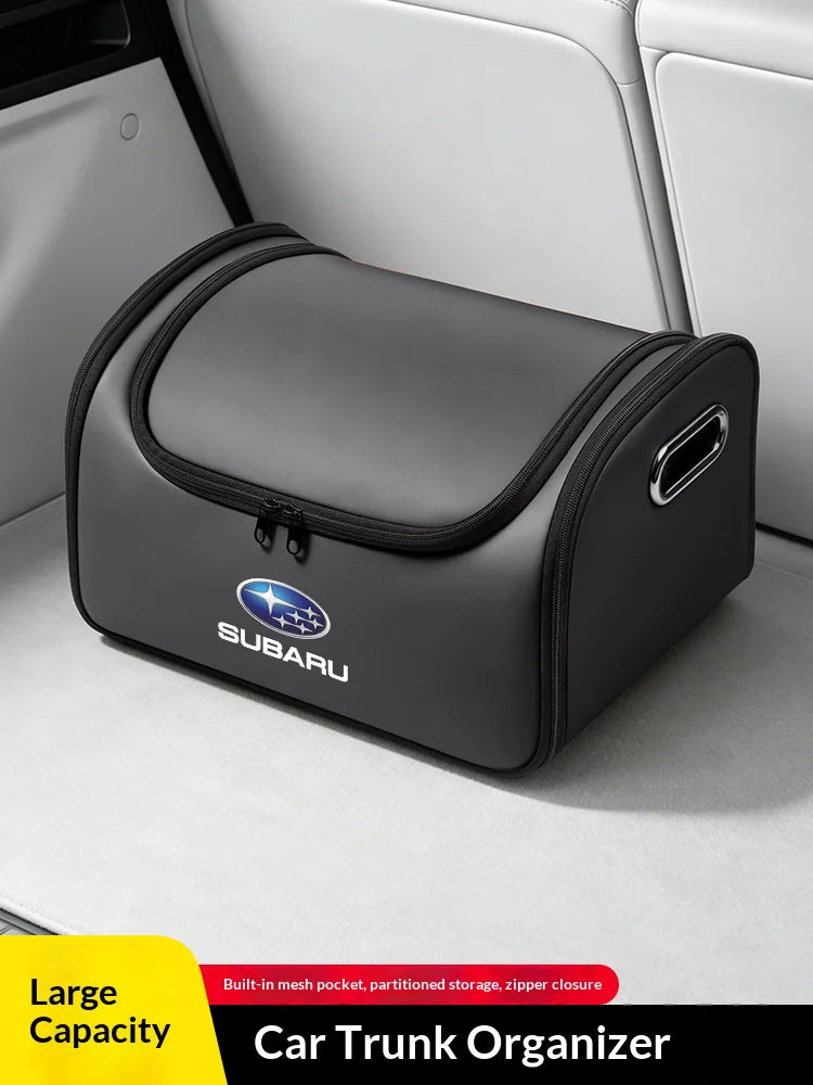 Car Leather Trunk Organizer Box Tailbox Stowing Tidying Storage Bag For Subaru Outback Brz Wrx Xv Ascent Forester Impreza Legacy