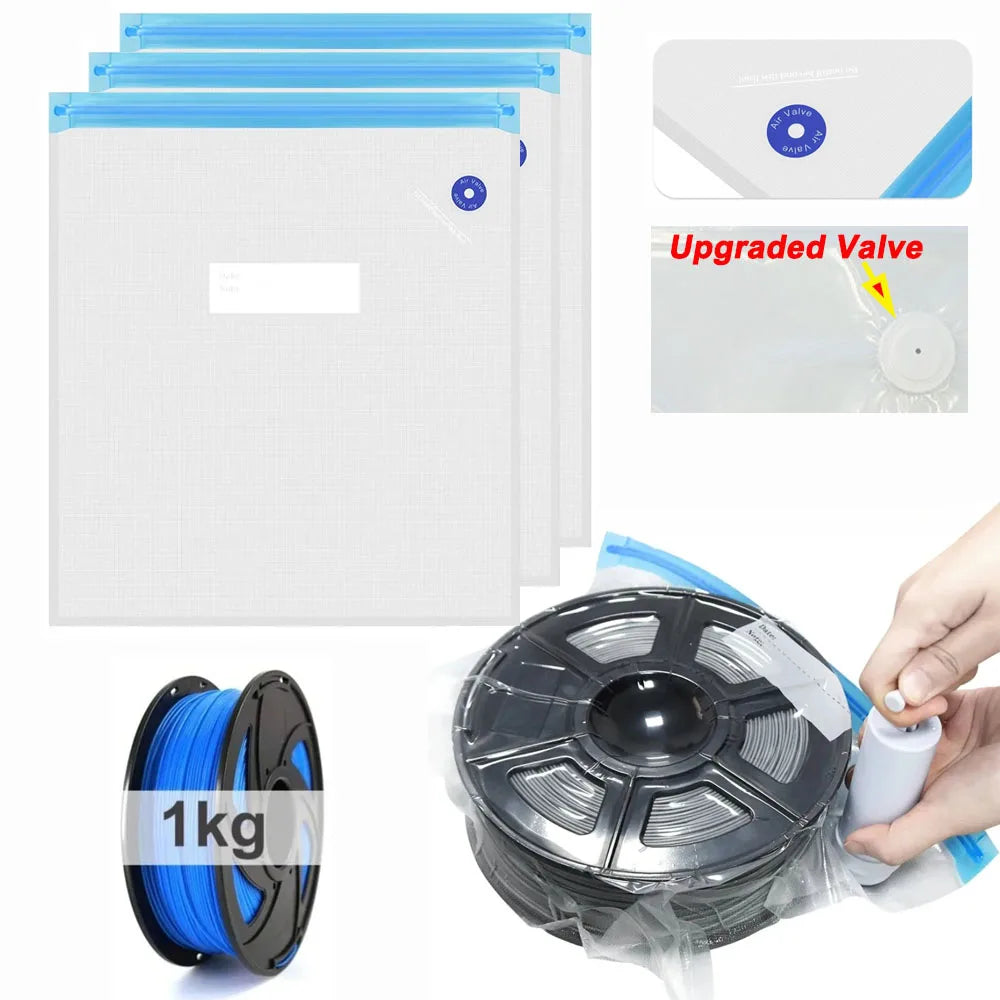 3D Printer Accessories, for PLA ABS PETG Nylon TPU ASA Filament Keep Dry, Filament Vacuum Storage Bags with Hand/Electric Pump