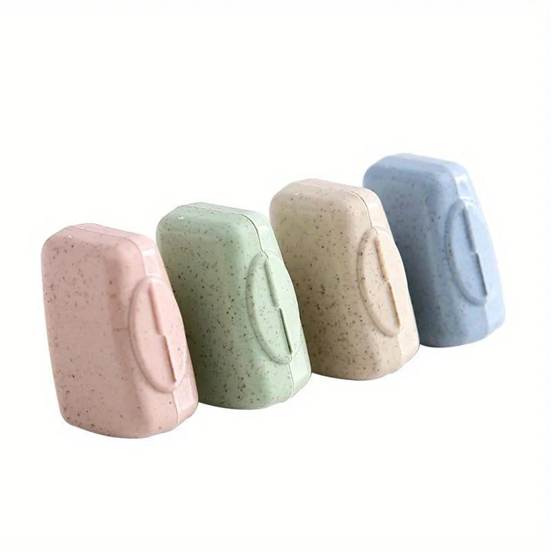 4PCS Travel outdoor toothbrush head cover, brush cover, wheat straw toothbrush protective cover