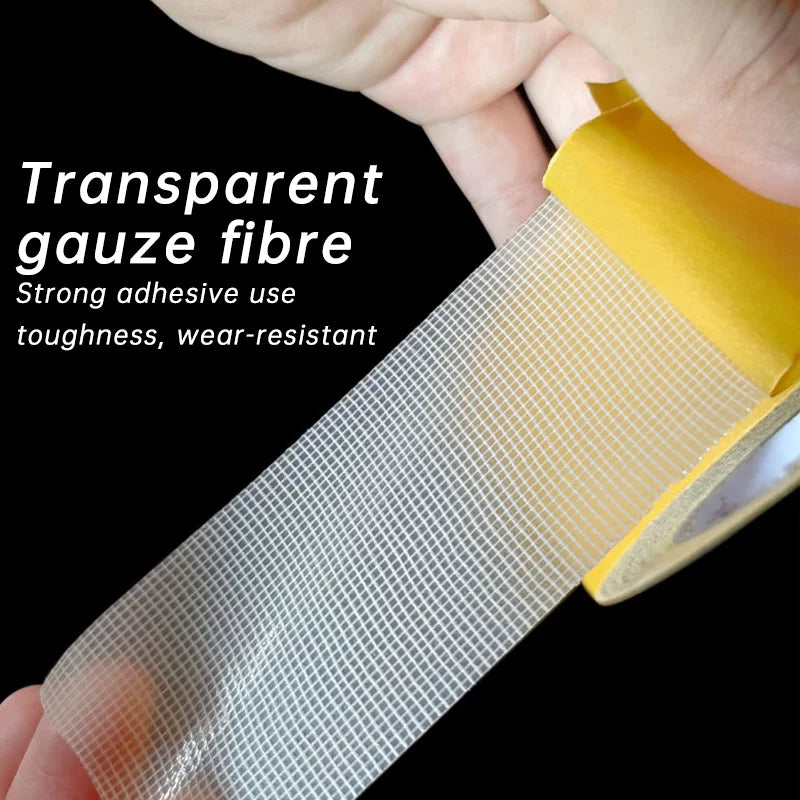 5/10m Double-sided Cloth-based Tape High Adhesive Heavy Duty Translucent Mesh Waterproof Traceless Powerful Adhesive Tape
