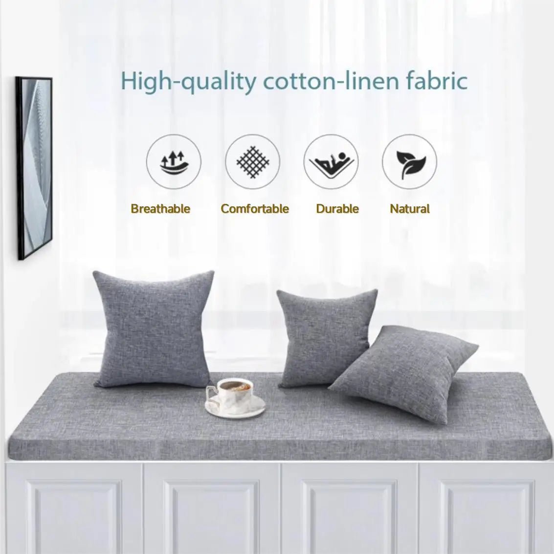 Custom Bench Cushions Chair Seat Sofa Pillow Bay Window Cushion Indoor /Outdoor Cushions for Garden Bench Seat Swing Backseat