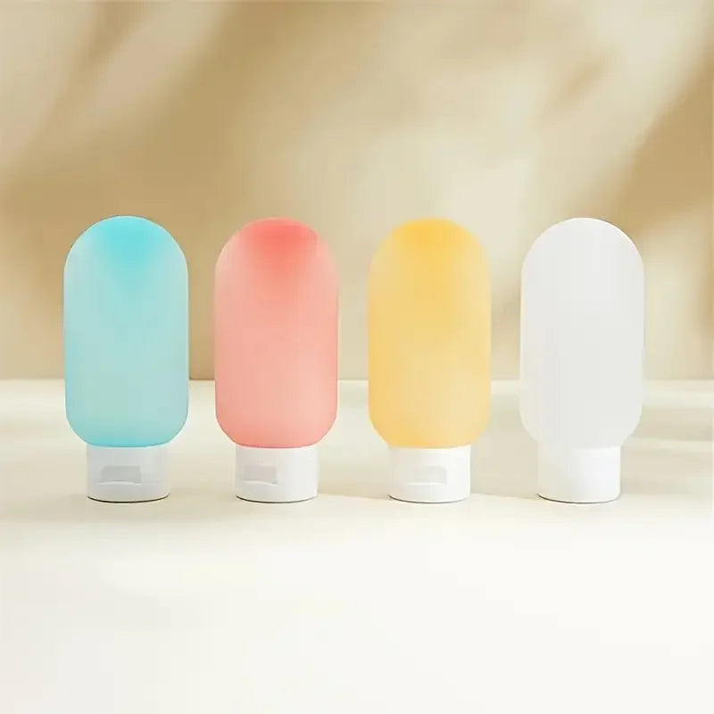 4pcs Refillable Plastic Travel Bottles - 2.03oz Leakproof Containers with Bag for Shampoo, Lotion & Cosmetics