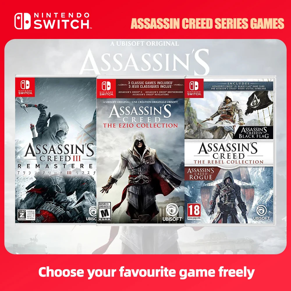ASSASSIN CREED Series Game III Remastered THE EZIO COLLECTION Nintendo Switch Game Deal  Physical Cartridge Games Card