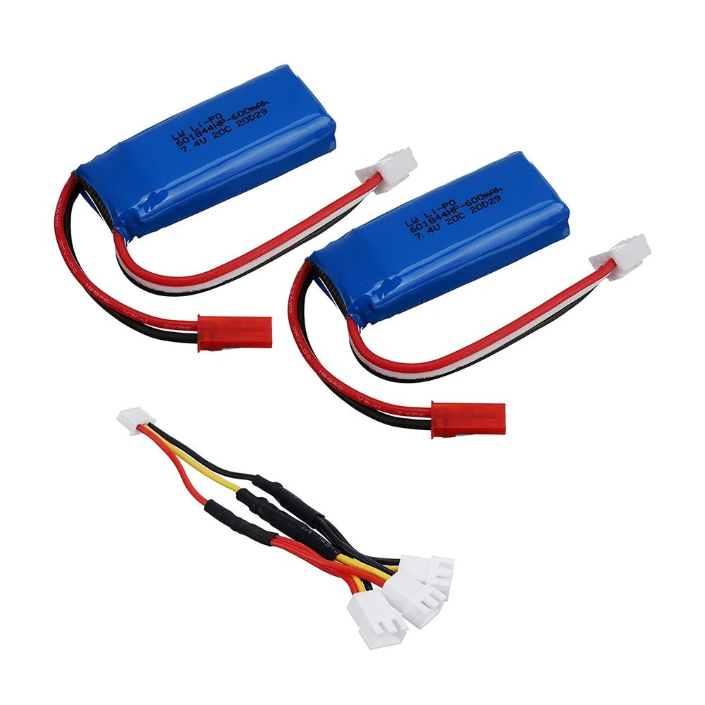 7.4V 600mAh Lipo Battery Charger for WLtoys K969 K979 K989 RC Car for XK A280 A160 A300 RC Aircraft Spare Parts 2s 7.4v Battery