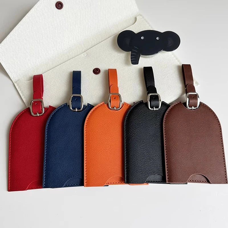 Personalize Initials Luggage Tag Custom LOGO Letter Men Women Suitcase Name Baggage Tag PU Airplane Labels Travel Accessories