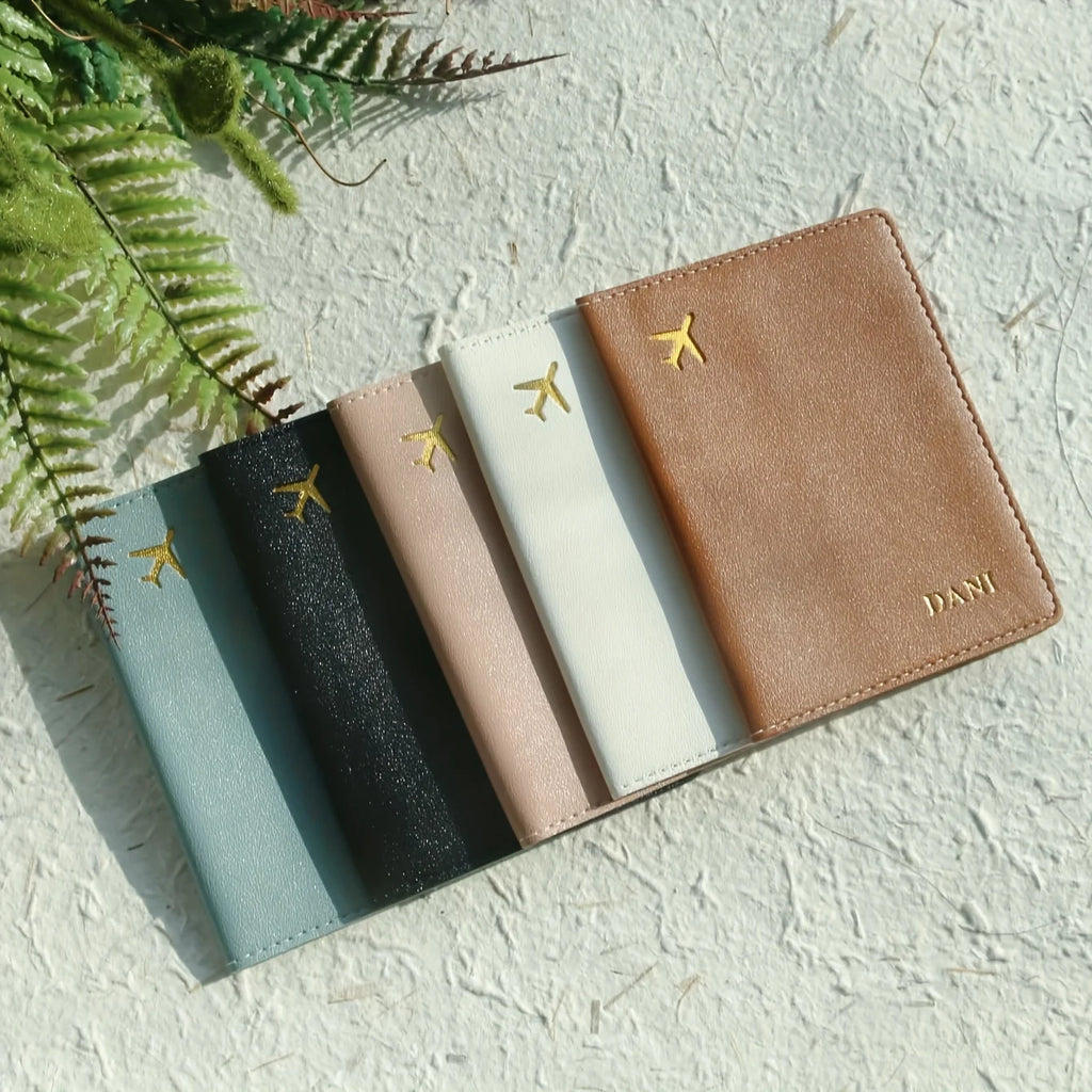 Customized Name PU Leather Travel Passport Gilding Letters Protective Case Personalized Thickened Passport Holder Case