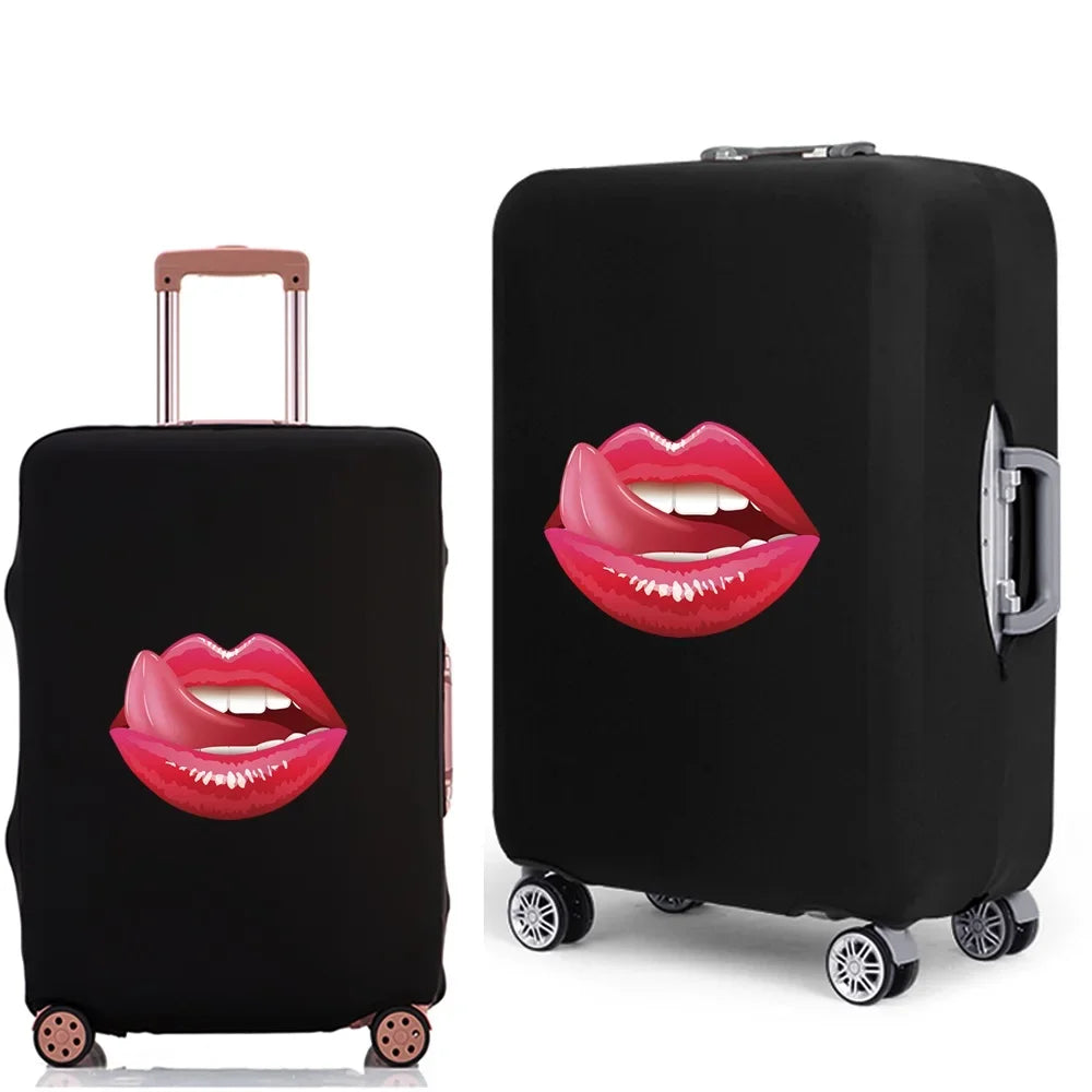 Luggage Protective Cover Thicken Elastic Luggage Dust Case Bag for 18-28 Inch Travel Suitcases Mouth Pattern Travel Accessories