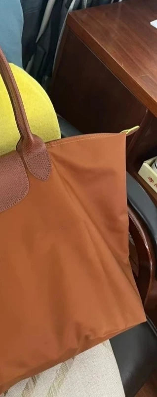 2026 Lightweight Foldable Nylon Shoulder Bag Ladies Water Resistant Shopping Tote Bag Large Handbag for Travel Daily Office