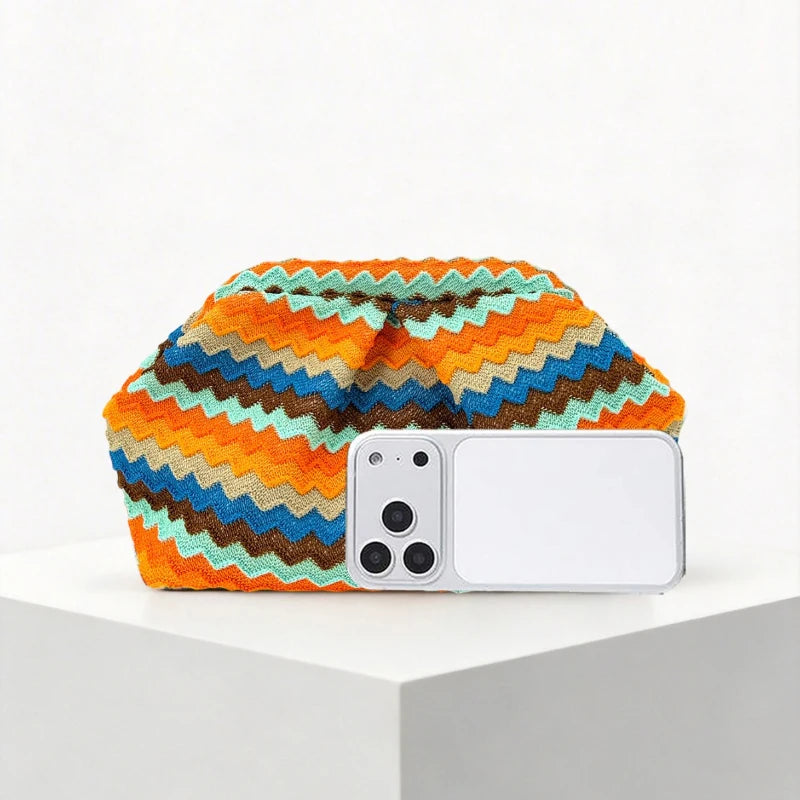 Bohemian Hand Crochet Knitted Clutch Bag, Moroccan Style Evening Party Purse, Vintage Women Woven Handbag Tassel Evening Clutch
