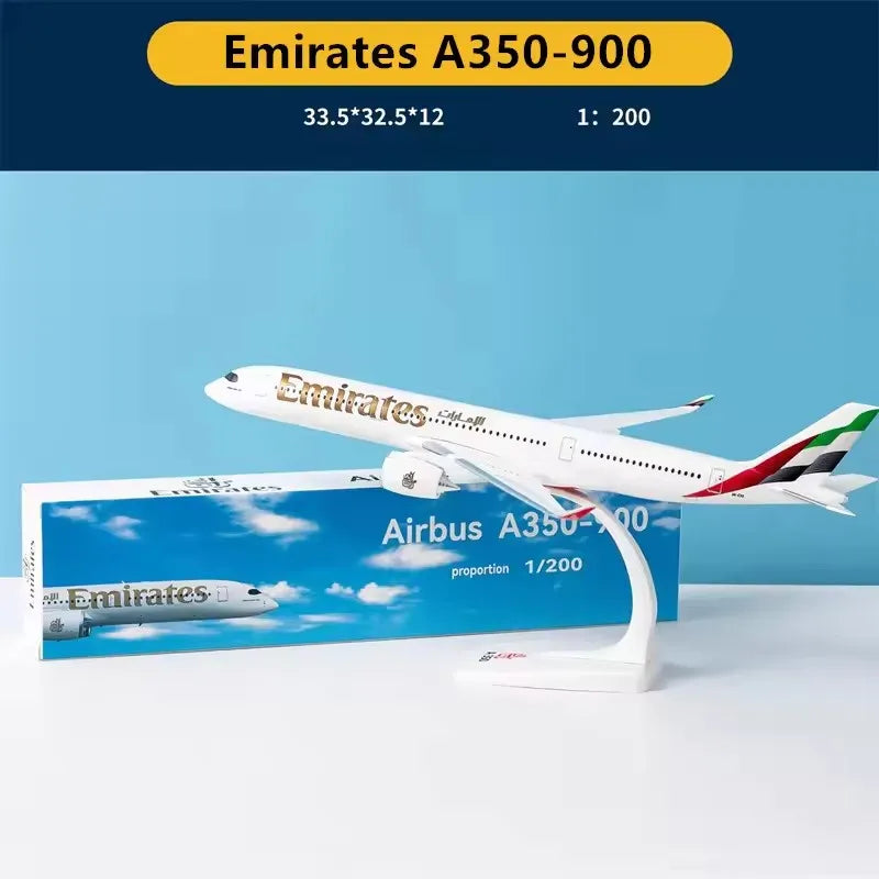 1:200 Scale A350-900 Delta/ETHIOPIAN/QATAR Airline Air With Base Plastic Assembly Aircraft Model Toy Collection Display Gifts