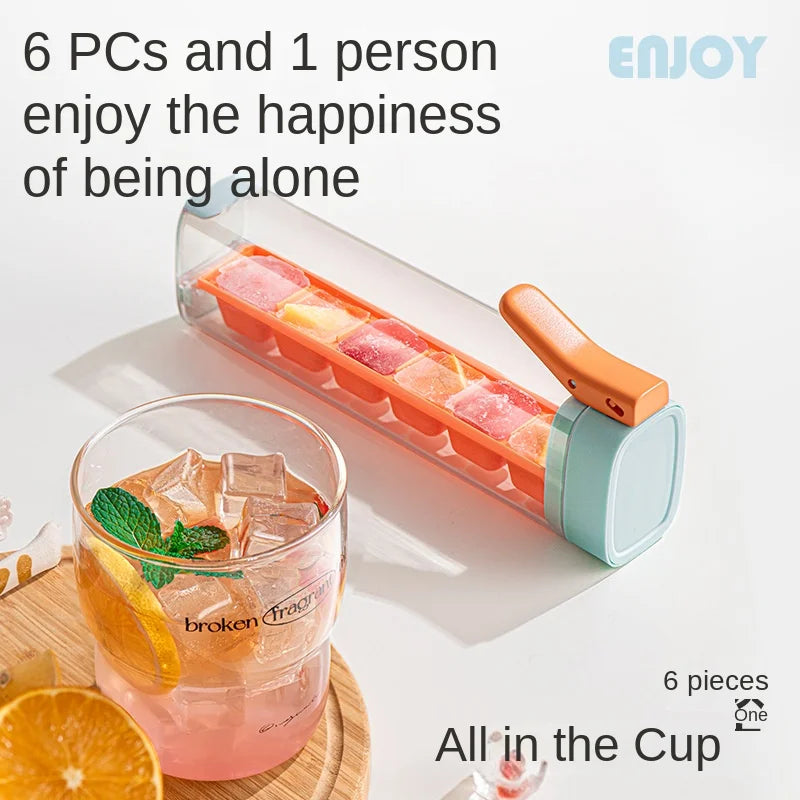 Home creative self-made small single-hand press ice grid network red simple 6 grid refrigerator ice cube mold