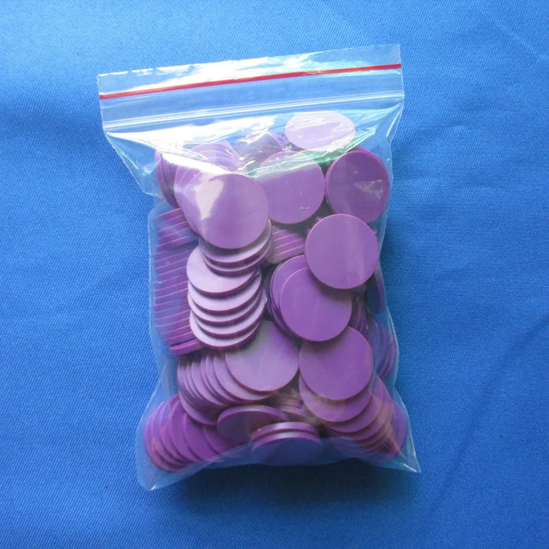 100pcs/Pack 23MM Single Color Small Chip Poker Game Token Solid Plastic Chip Card