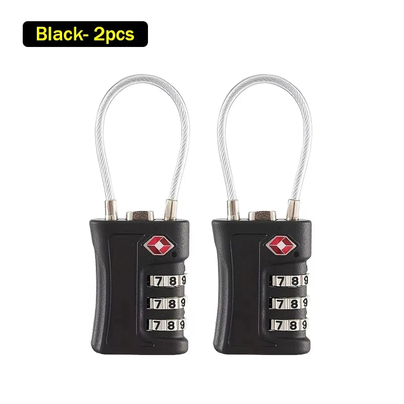 TSA Customs Lock 3 Digits Travel Password Changeable Lock Digital Lock Zinc Alloy Suitcase Luggage Anti-theft Lock for Airplane