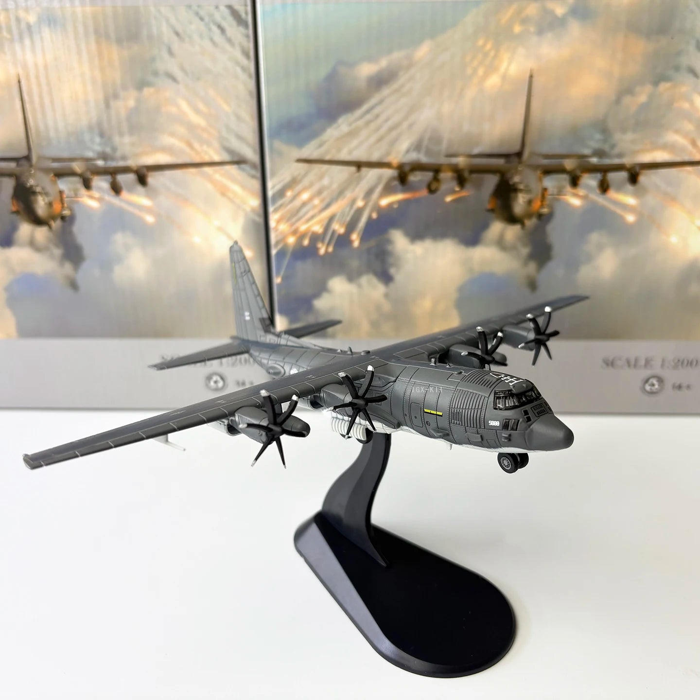1/200 Scale AC130 Air Gunship Heavy Ground Attack Aircraft Diecast Metal Airplane Plane Model Collection Gift