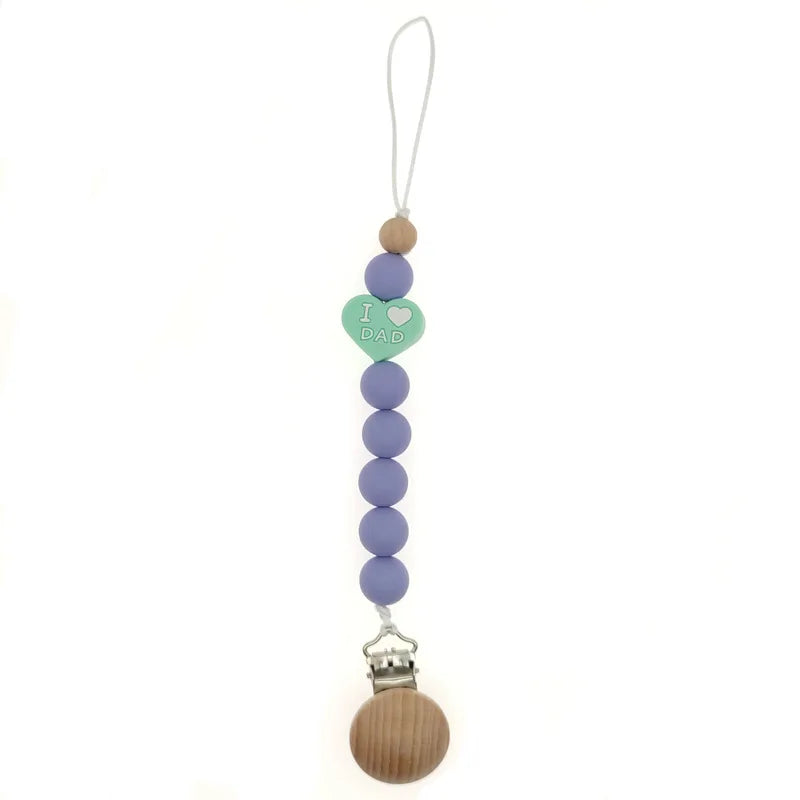 Baby Pacifier chain silicone beech wood Pacifier anti-drop chain grinding chain pacifier clip baby product safe teether clip