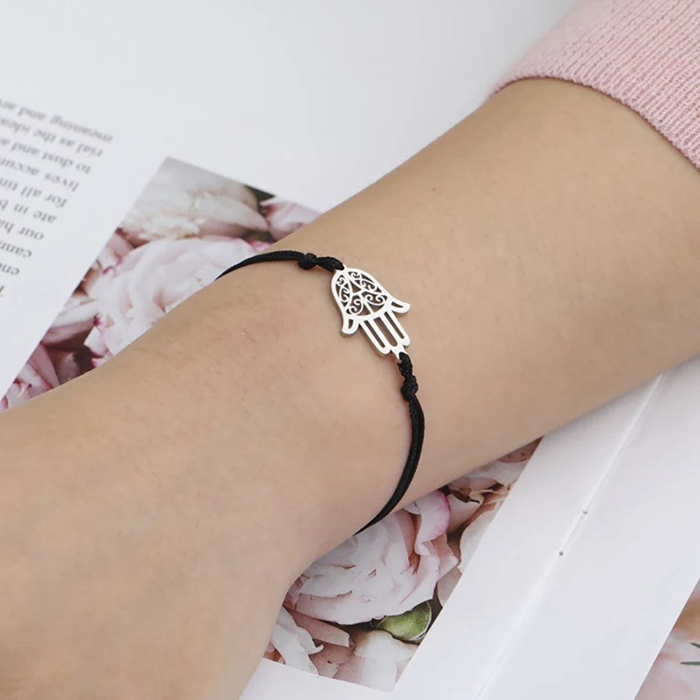 Skyrim Amulet Hamsa Hand of Fatima Bracelets on Hand Gold Color Women's Bracelet Stainless Steel Islamic Lucky Jewelry Gift 2026