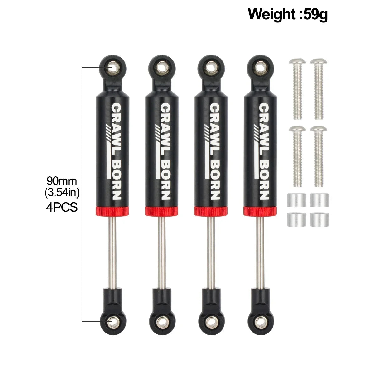 1/10 RC Crawler 4pcs Shock Absorber 70/80/90/100/110mm Metal Spring Suspension for Axial SCX10 TRX4 D90 Capra Redcat 90046