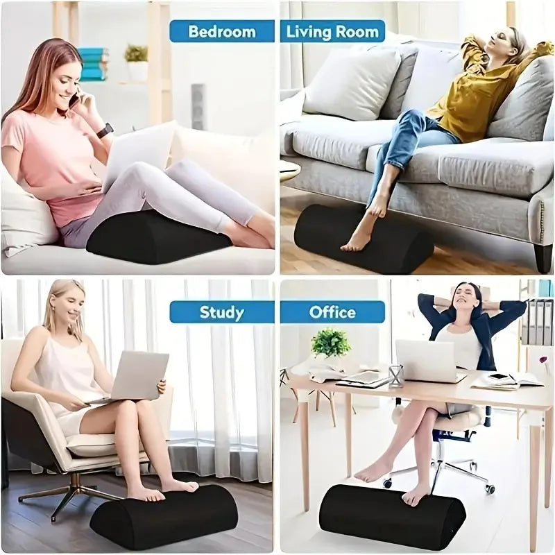 Ergonomic Memory Foam Foot Rest Under Desk Foot Stool Non Slip Foot Pillow with Washable Breathable Cover for Office Home Sofa