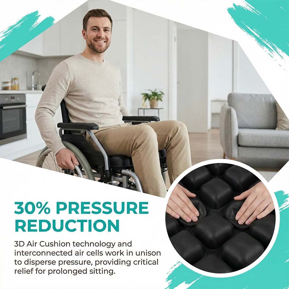 49 Cell Air Seat Cushion for Office & Home & Outside Etc / The Product Comes with a Transparent, Matte-Finish Bag.