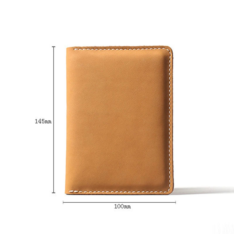 Vintage Leather Passport Cover Holder - RFID Blocking Travel Wallet with Card Slots & ID Pocket, Cowhide Air Ticket Case for Men
