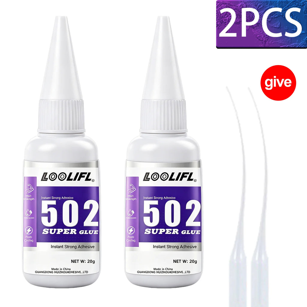 1/2/3/5/7pcs LOOLIFL 502 Super Glue Quick Dry Instant Strong Bond Adhesive For Home Office Industrial Repair Materials Tool 20G