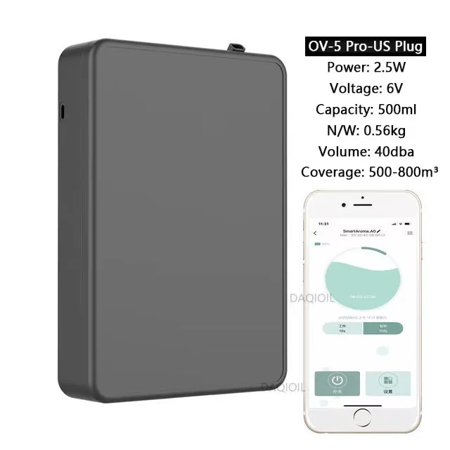 Bluetooth Smart Essential Oil Diffuser Professional Aroma Diffuser 500m³ Wall Mounted Scent Machine Electric Smell for Home