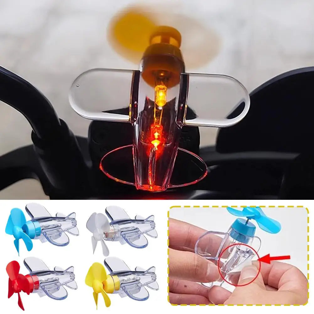 Electric Bike Motorcycle Decoration Wind Energy Luminous Small Plane Bicycle Car Cycling Helmet Wind Power Small Plane Decor