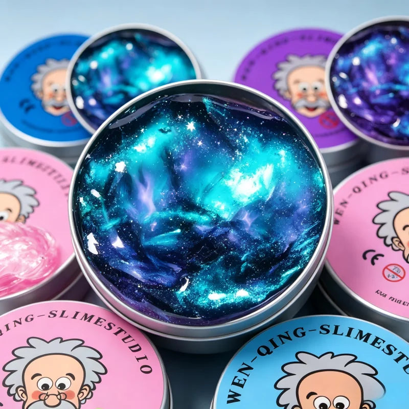 Stress Relief Squeeze Blind Box Old Man Liquid Squishy Transparent Crystal Slime Fluffy Foam Putty Kids Safe Bouncy Color Slime