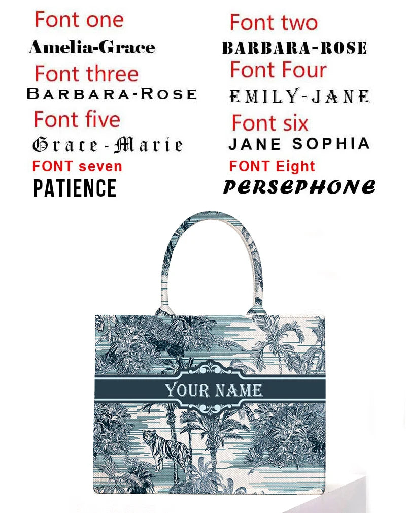 2026 New Personalized Custom Women's Tote Bag, Canvas Printed Handbag, Large Capacity Beach Bag