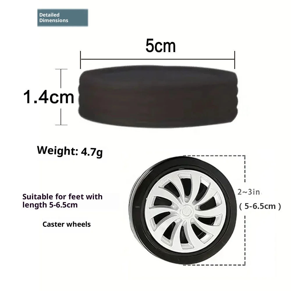 Thickened Silicone Luggage Wheel Covers Anti-Scratch Rubber Rings for Suitcase Wheels Durable Protectors for Universal Rolling