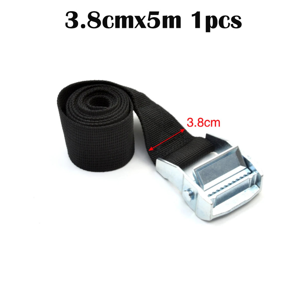 5M Strong Ratchet Belt Car Tension Rope Tie down Strap Luggage Bag Cargo Lashing Strap for Truck Motorcycle Bike Boat