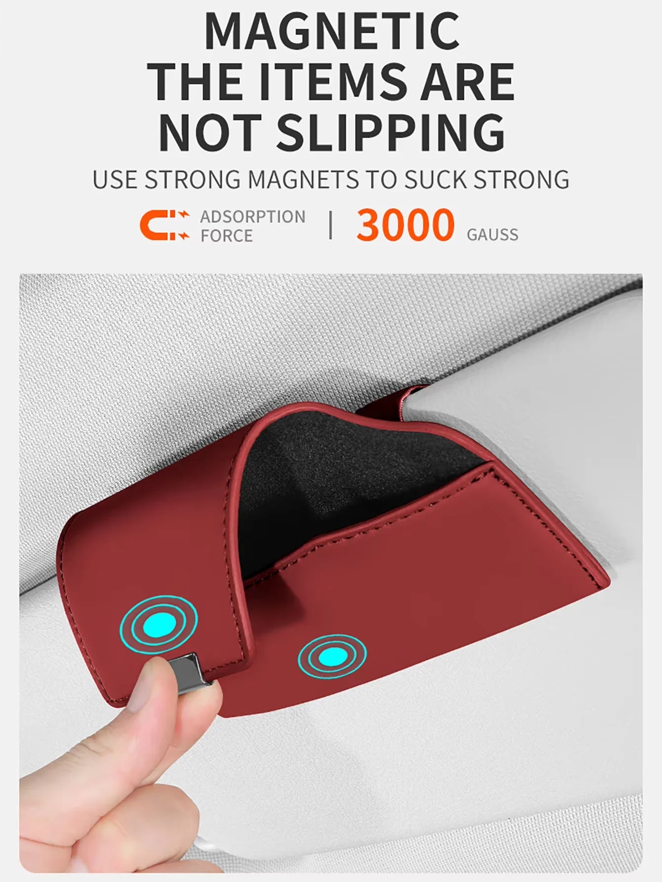 Magnetic Sun Visor Storage Car Glasses Case Portable Sunglasses Clip Organizer Car Supplies