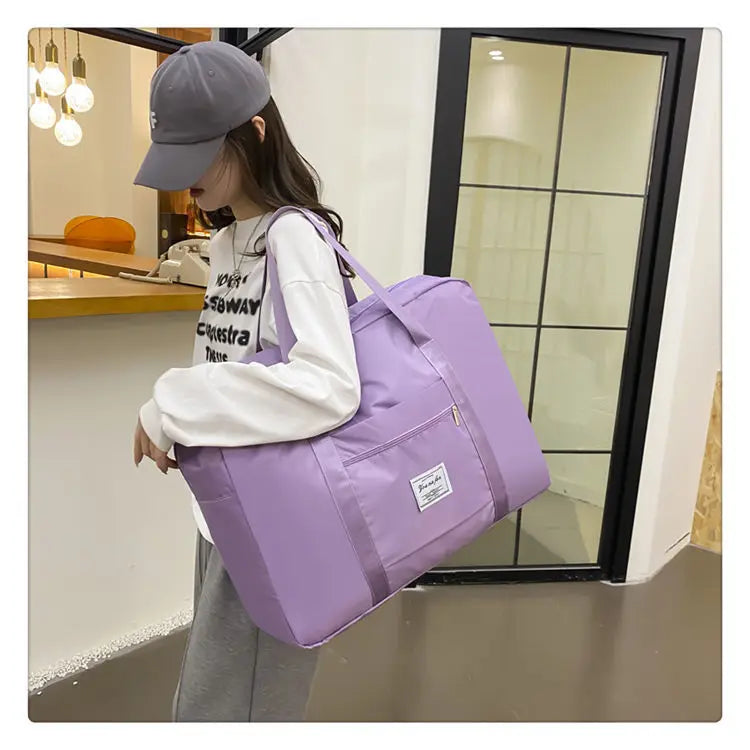 Large capacity folding travel bag hand-held luggage bag moving accept travel bag can be used for business trips drawbar storag