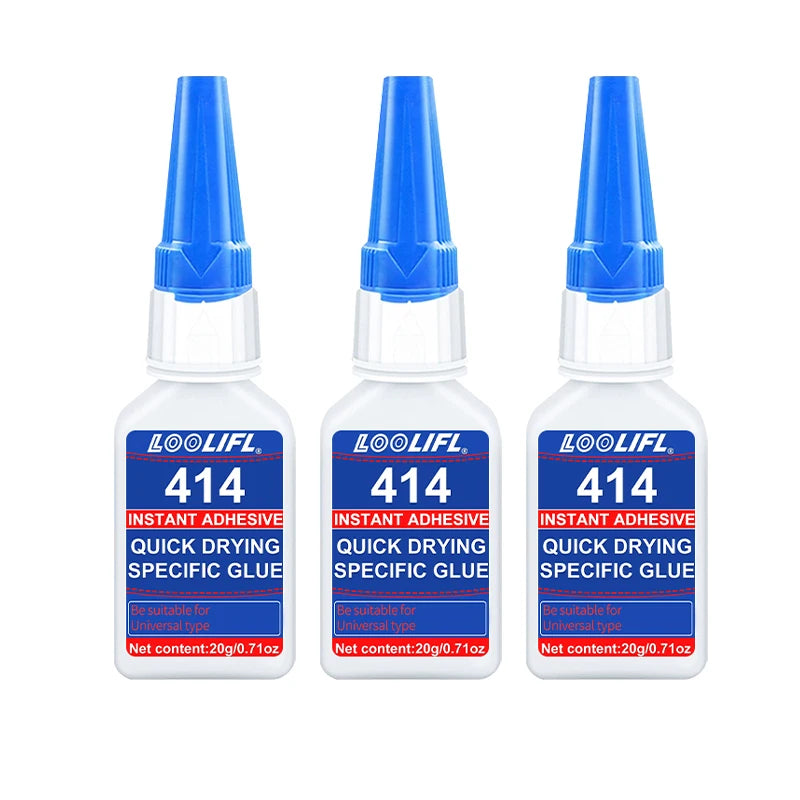 New 414 strong glue, 10 seconds bonding, waterproof, odorless, suitable for plastic, wood, metal, ceramics. Widely used.