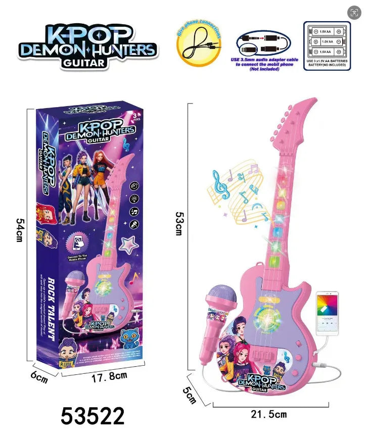 5350a Toys Witch Hunters Microphone With Adjustable Stand Led Lights Support Mp3 Playback Karaoke Singing Music Performance Gift