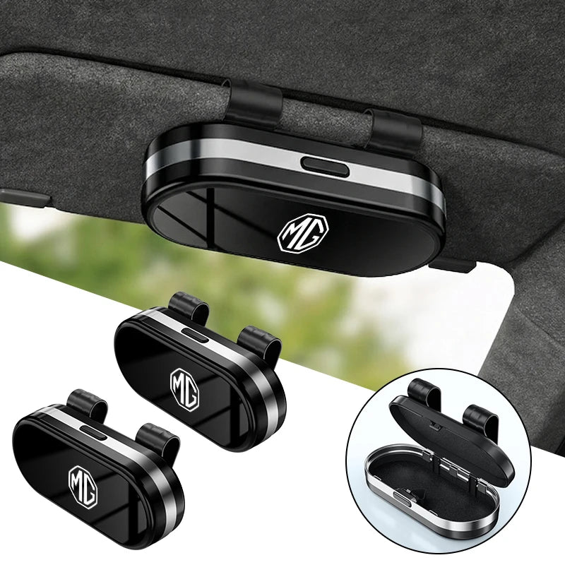 Car Visor Sunglass Storage Case Glasses Holder Box Card Clip Accessories For Morris Garages MG 6 3 5 7 TF ZR ZS HS GS GT Hector