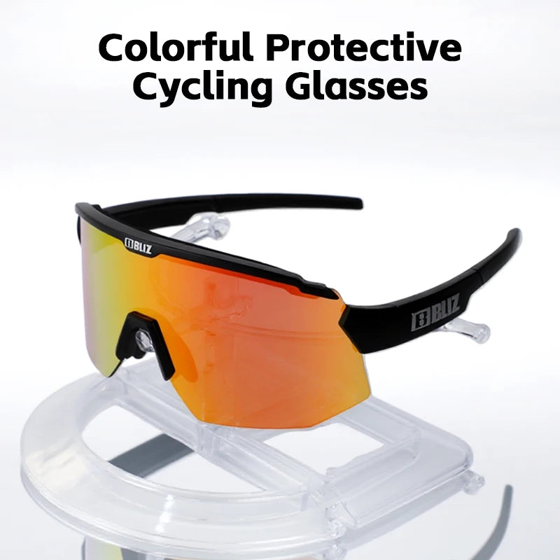 B BLIZ Breeze Unisex UV400 Photochromic Sports Sunglasses, Windproof Cycling Running Glasses with Replaceable Lenses for Outdoo