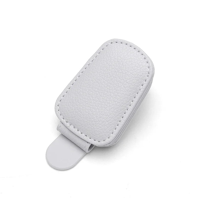 Sunglasses Holder Is Suitable for Car Sun shades Magnetic Leather Sunglasses Clip and Ticket Clip Car Sunshade Accessories
