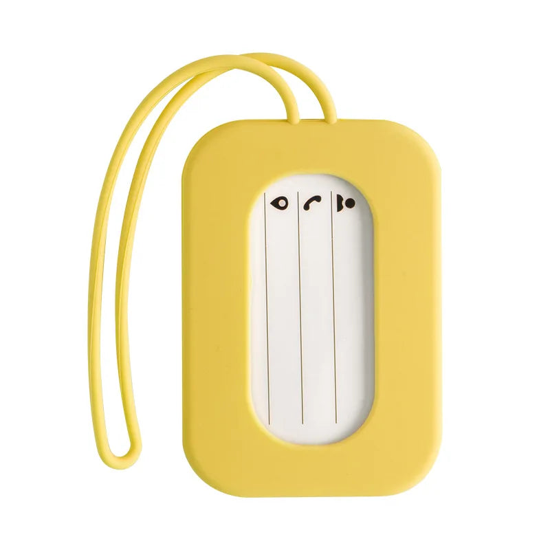 Silicone Travel Luggage Tags Name & ID Card Holder Solid Color Suitcase Label Baggage Boarding Bag Tag Travel Accessories