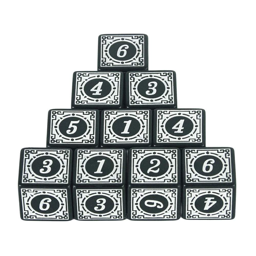 Dice 10Pcs D6 6 Sides for D&D Party Family Games RPG Dados As Collection