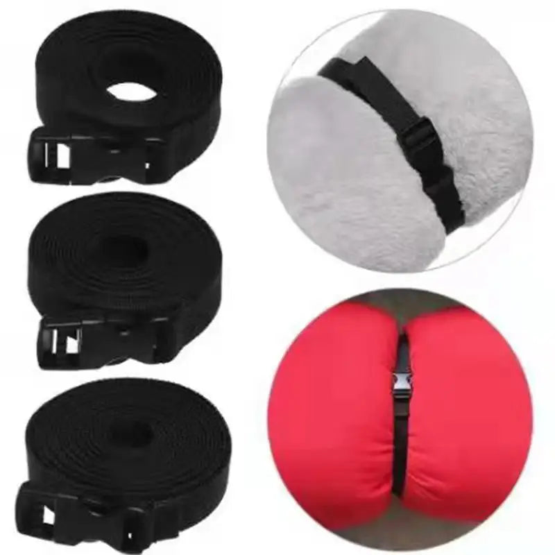 2pcs Travel Tied Black Durable Nylon Cargo Tie Down Luggage Lash Belt Strap With Cam Buckle Travel Kits Outdoor Camping Tool