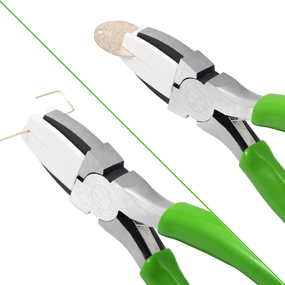 1 Packs Nylon Nose Pliers Double Nylon Pliers Carbon Steel Jewelry Pliers DIY Tools for Beading, Looping, Shaping Wire, Jewelry