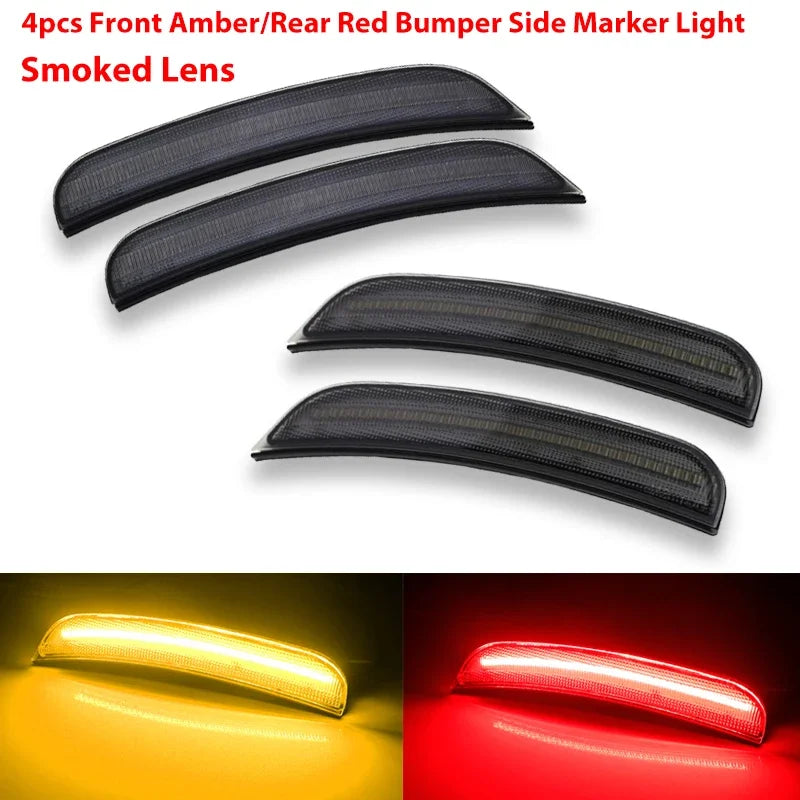 iJDM For Dodge Charger Front/Rear Bumper Side Marker Light Turn Signal Lights/Driving Lights Replace OEM Sidemarker Lamps 15-22