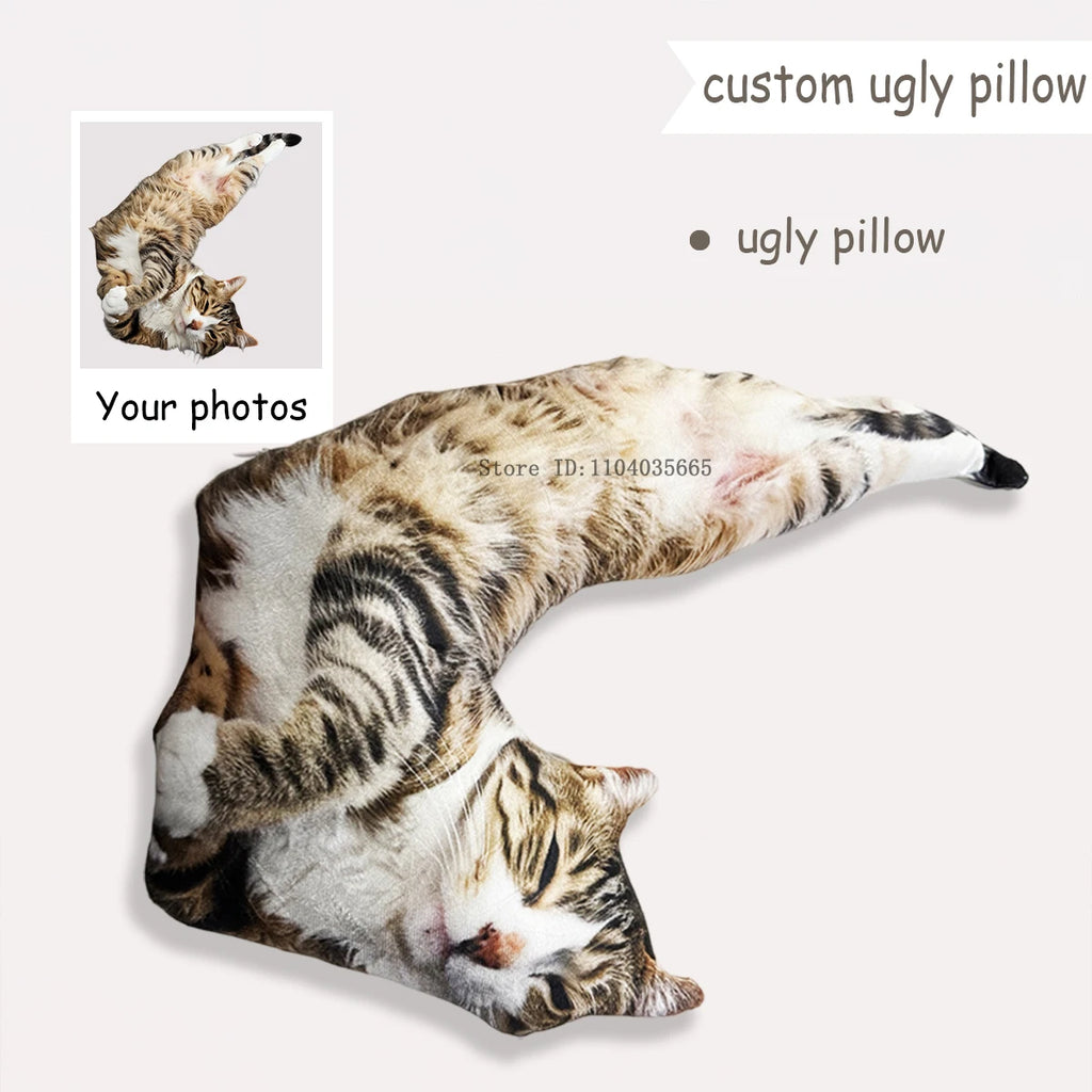 IHX Personalized 3D Animals Photo Pillow,Custom Dog/Cat Pillows,Pet Lover Memorial Cushion,Creative Gift Sofa Throw Pillow