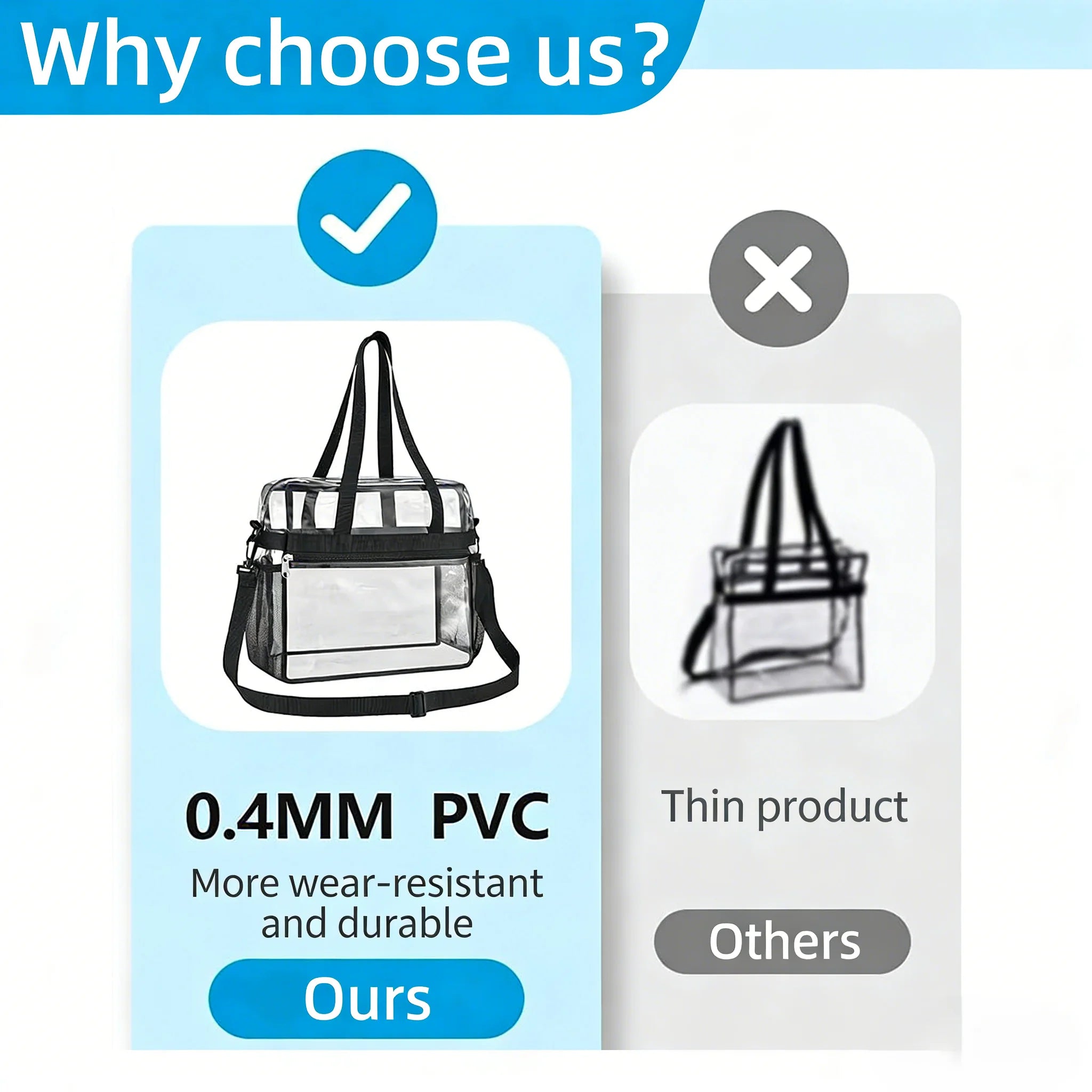 Pink Portable PVC Travel Bag for Concerts Sports Festivals,Large Capacity Transparent Design for Easy Organization and Washing