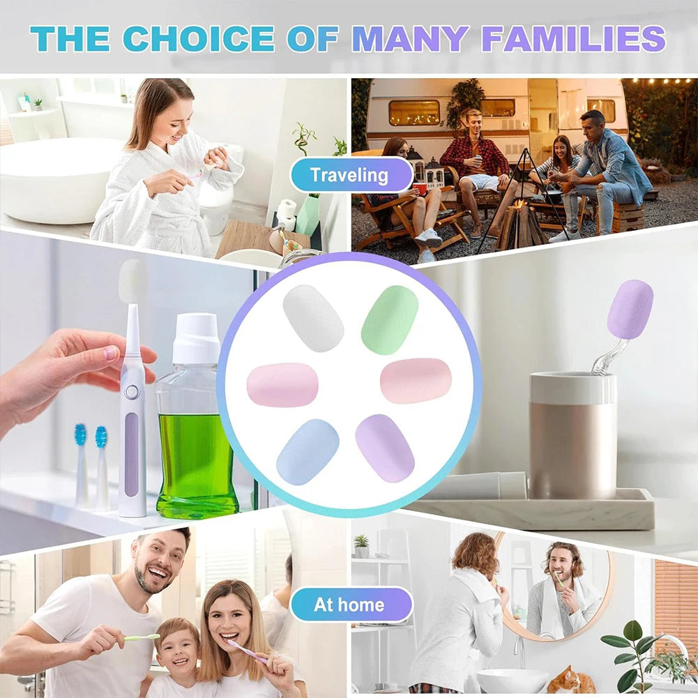 6Pcs Silicone Toothbrush Covers  Toothbrush Caps Reusable Toothbrush Covers Caps for Electric & Manual Toothbrush Heads
