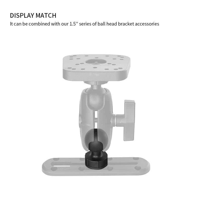 VINmounts mounting rail ball T-bolt rail, with 1.5-inch ball, compatible with onboard slide rail RAM mount code VIN-C-008