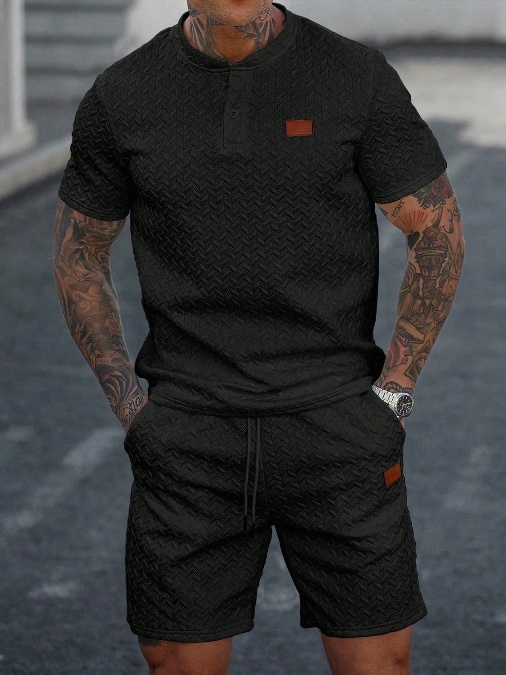 New Summer Casual Sports Shorts: Featuring a knitted, slightly stretchy jacquard design, these solid-color shorts offer a simple
