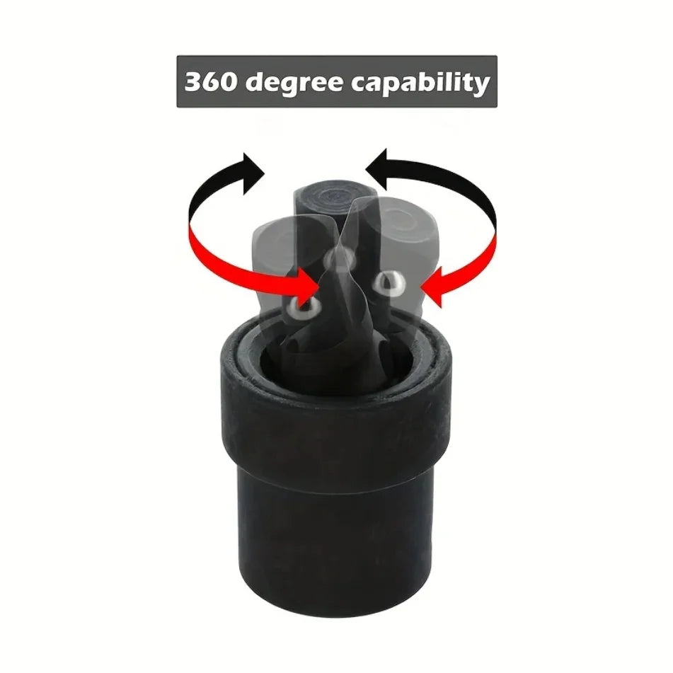 1/2 Inch Drive Universal Joint Socket Adapter, 360° Swivel Steel Ball Impact Socket for Electric Wrench Efficiency Enhancement,
